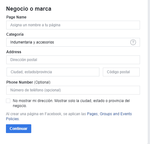 cómo hacer una página de facebook