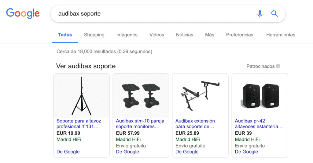 google shopping precio