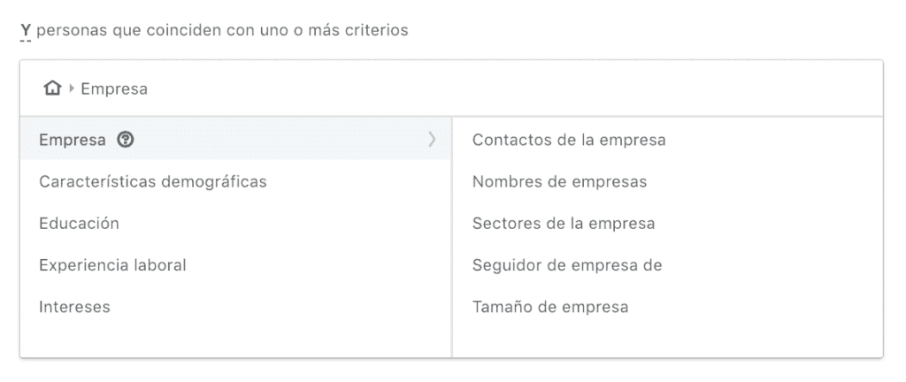 segmentacion sponsored inmails