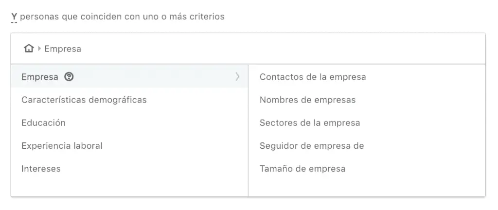 segmentacion sponsored inmails