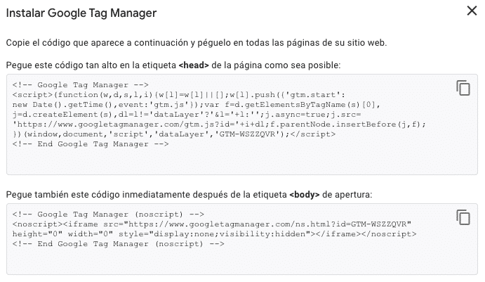 Configurar Google Tag Manager en WordPress - Paso 2