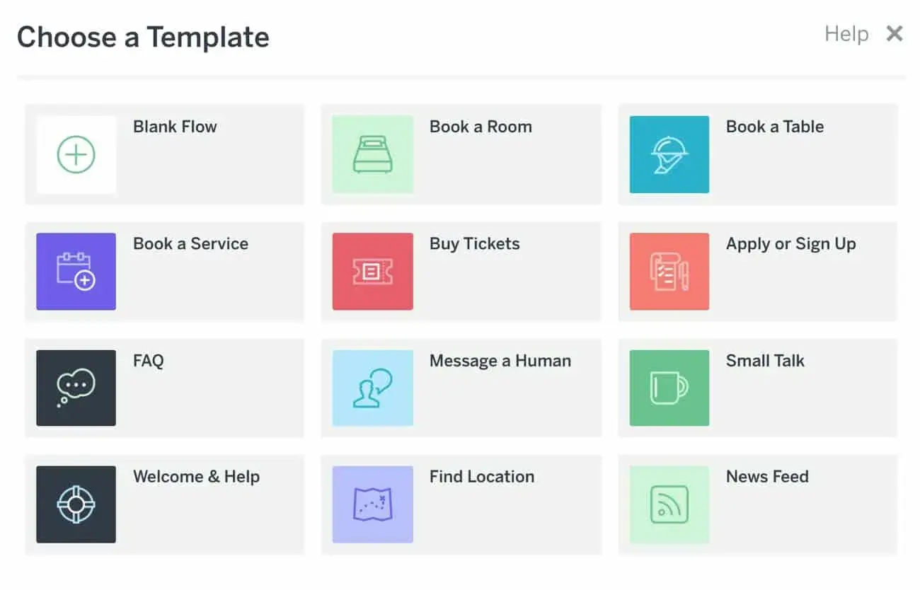 Flow XO - Escoger plantilla