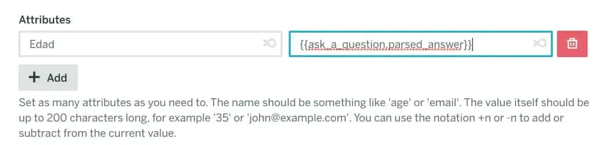 Flow XO - Añadir atributos
