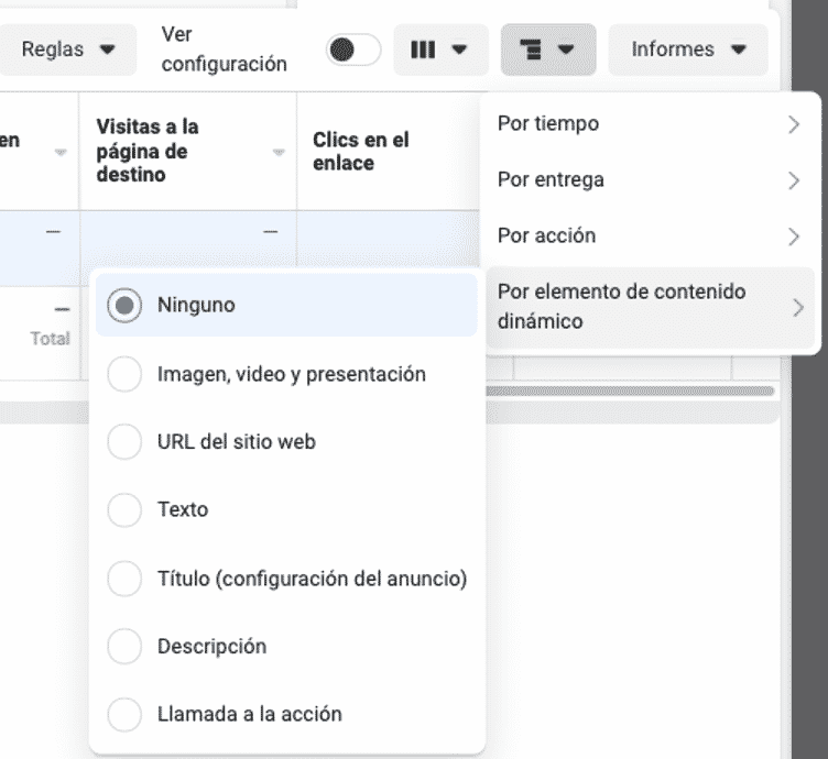 Como analizar los resultados de anuncios de contenido dinámico en Facebook.