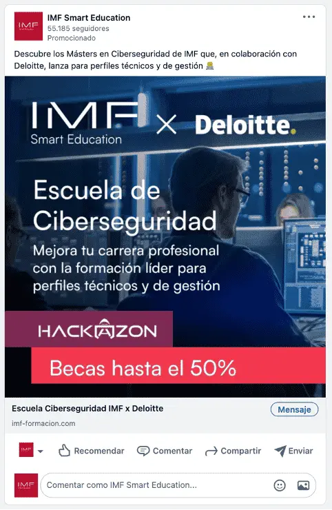 Click to message Ads - Ejemplo IMF Smart Education