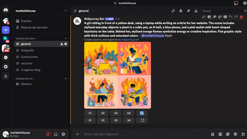 generación de imagenes con midjourney