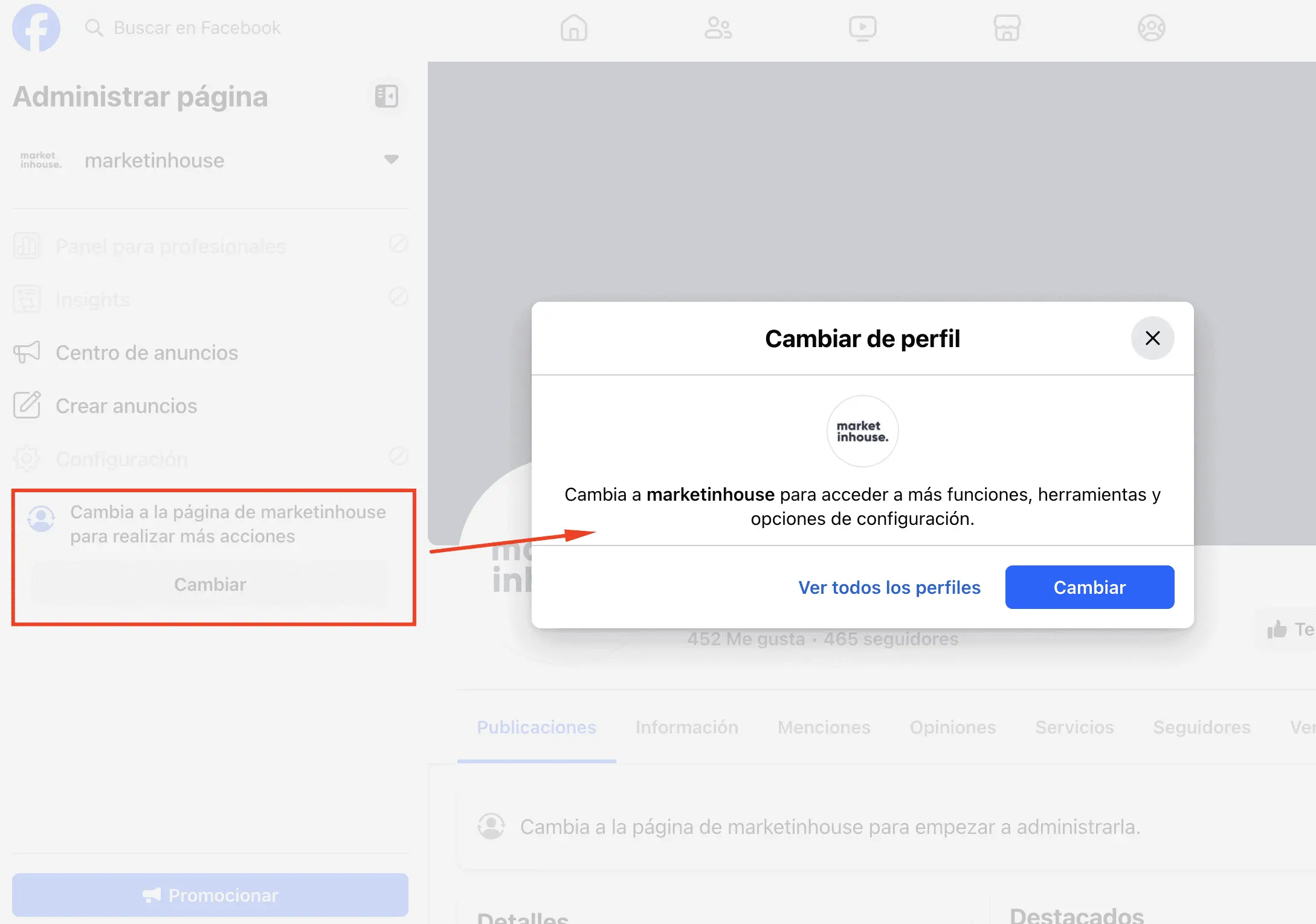 Verificar cuenta de Facebook e Instagram - Formulario de contacto en Facebook