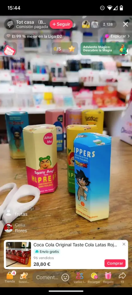 Ejemplo de Live Shopping con Tiktok Shop 