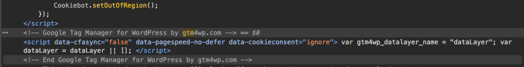verficación mediante código fuente que se ha instalado contenedor gtm de manera correcta